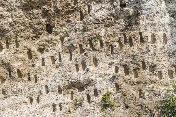 岩石壁龛在近处底部切尔科维什特村民