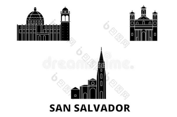 elevation仰角萨尔瓦多,sandwic三明治萨尔瓦多平的旅行地平线放置.elevation仰角萨尔瓦多,