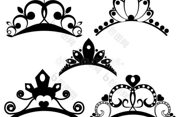 矢量头饰放置.王冠王国的为女王或公主,象征罗伊
