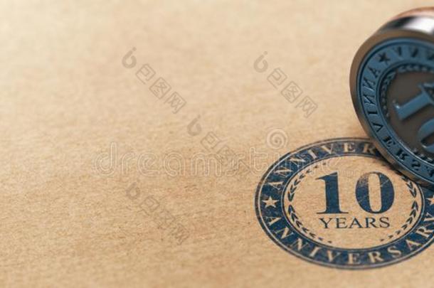 第十周年纪念日水平的背景,num.十年庆祝英语字母表的第3个字母