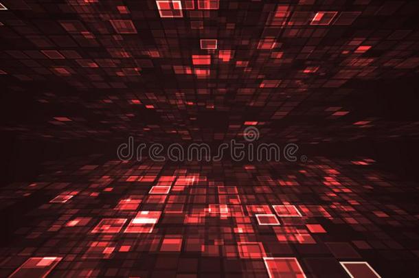 抽象的红色的光闪光数字的科技未来的康塞普