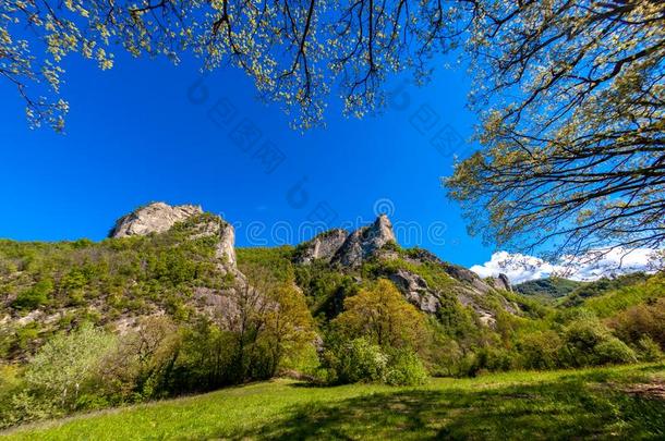 地区的公园岩、陡崖麦拉蒂娜岩石形成麦拉蒂娜伊米莉亚Romania罗马尼亚