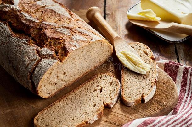 易怒的一条面包关于新近烘烤制作的吉卜赛绅士面包