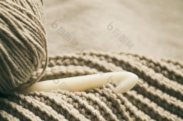 纱和钩针编织品钩,针织品,复制品空间.