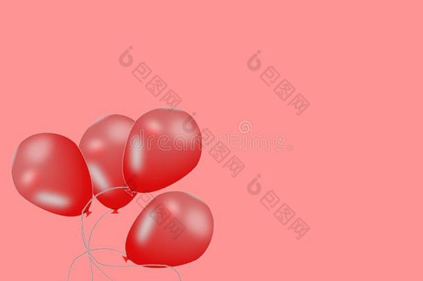 红色的气球向一红色的/m一gent一/或粉红色的colo红色的b一ckground