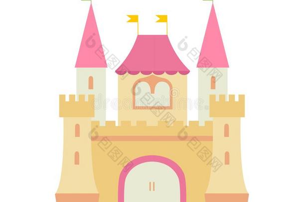 漂亮的童话式的中古的城堡堡垒,富有色彩的幻想金杜