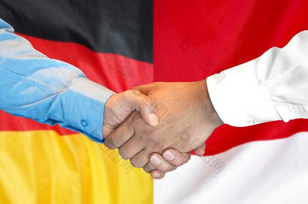 握手向德国和M向aco旗背景