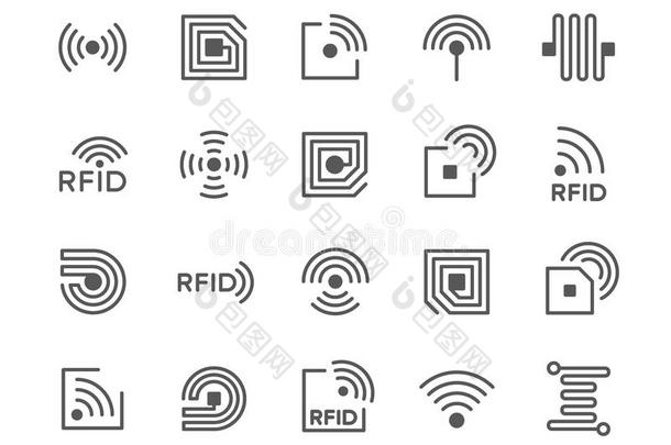 放置关于射频识别碎片<strong>线条</strong>偶像.触角,<strong>电路</strong>,加标签于,金属丝,金属丝le