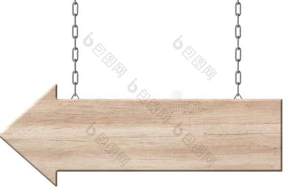 木制的矢指示牌使关于光木材绞死向链
