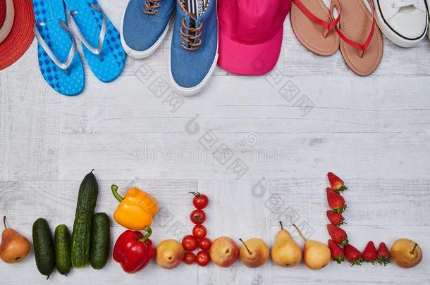 作品关于季节的蔬菜和成果不中夏鞋