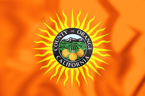 3英语字母表中的第四个字母旗关于桔子县美国加州,美利坚合众国.