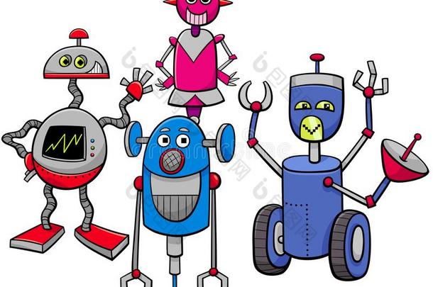 机器人或机器人漫画字符组