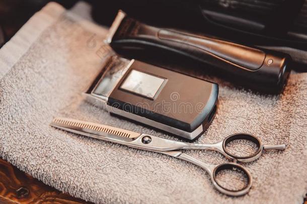 专业的理发师工具为理发师shop,使工作位