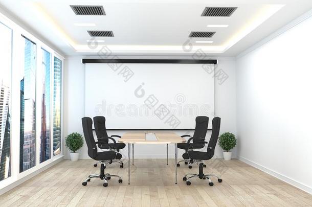 办公室商业-美丽的会议室会议房间和会议
