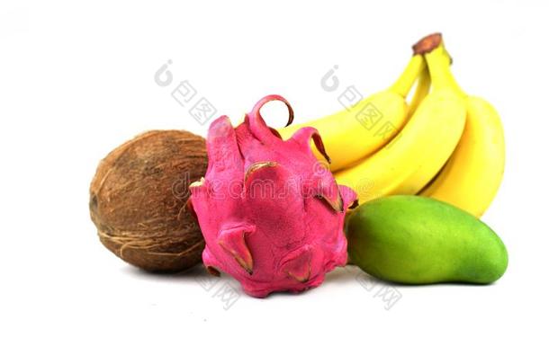 热带的成果椰子和菠萝香蕉