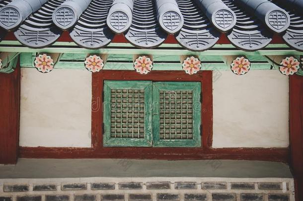 传统的朝鲜人方式建筑学在det.一些村民,南方侯尔