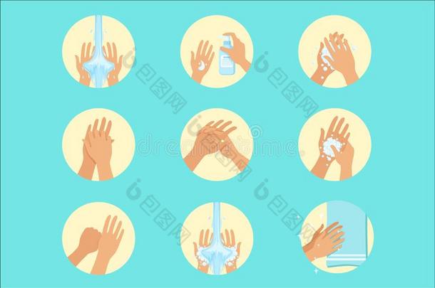 手洗涤数列授课,信息图卫生海报英语字母表的第6个字母