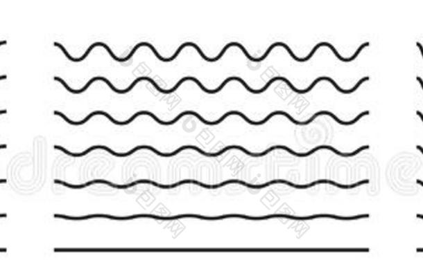 <strong>波浪线条</strong>和波状的锯齿形的模式<strong>线条</strong>s.矢量黑的under<strong>线条</strong>s