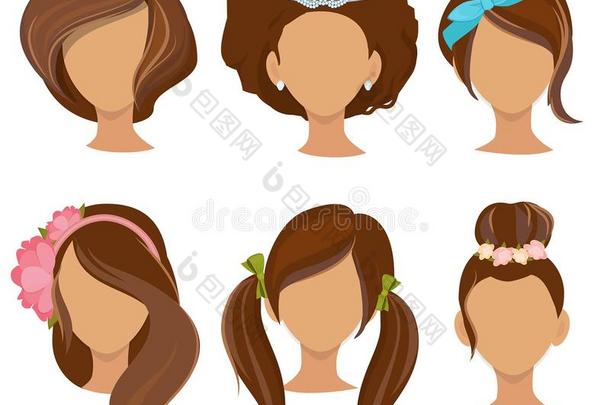 女人发型.年幼的女儿时髦的头发物料项目箍弓他们