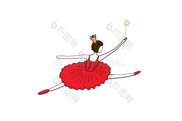 跳舞芭蕾<strong>舞女</strong>演员.年幼的芭蕾<strong>舞女</strong>演员采用一红色的衣服和m一gicw一n