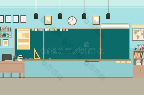 学校教室和黑板.学习班和黑板一