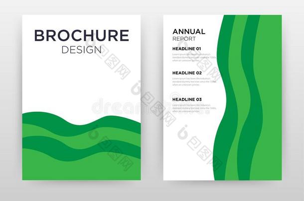 绿色的波设计为每年的报告,小册子,飞鸟,<strong>海报</strong>.英语字母表的第7个字母