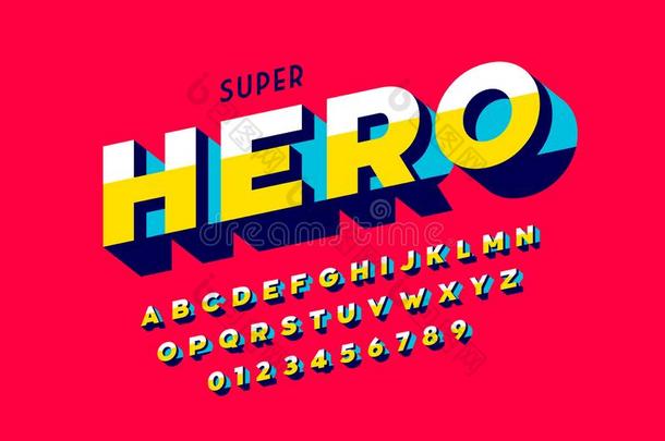 连环画<strong>杂志</strong>超级的英雄方式字体