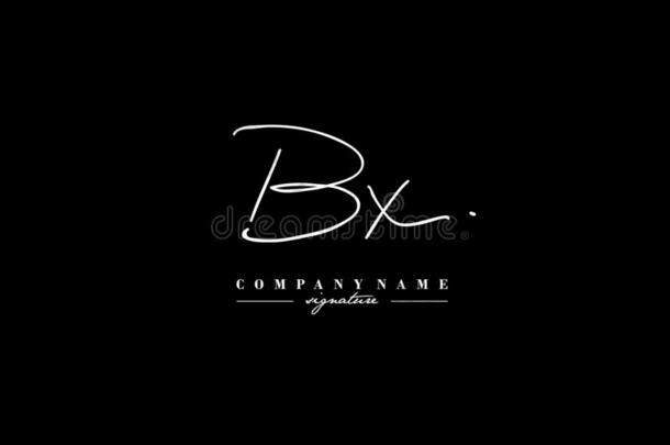 bx公司签名最初的标识样板矢量.最初的签名记录