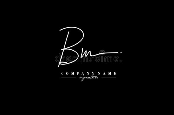 BM公司签名最初的标识样板矢量.最初的签名记录