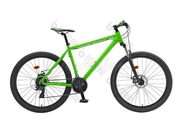 隔离的山自行车<strong>为先</strong>生采用绿色的颜色