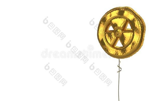 金气球象征关于辐射向白色的背景