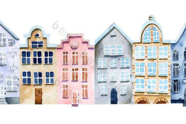 说明关于水彩北欧人住宅,斯堪的纳维亚的建筑师