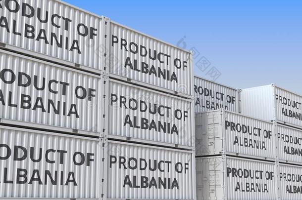 容器和产品关于阿尔巴尼亚文本.阿尔巴尼亚的进口或博览会
