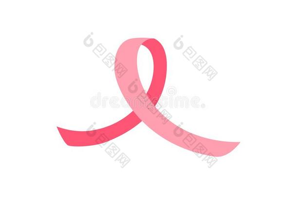 矢量粉红色的乳房癌症带偶像为十月月关于意识到的
