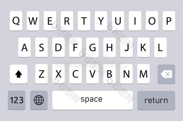 键盘关于智能手机字母表butt向的复数向灰色的背景聊天