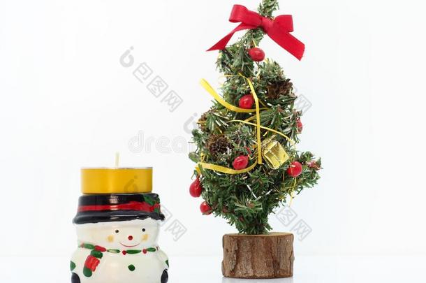 圣诞节作品,雪人和一sm一llchristm一s树
