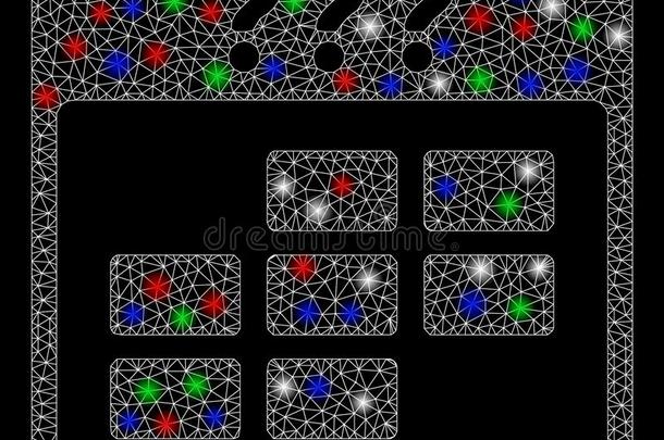 明亮的网孔金属丝框架未知的月日历格子和闪耀speciality专业