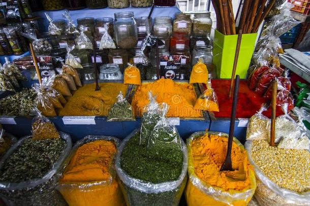 香料摊贩在公众的交易大街交易采用SaoPaulo圣保罗乔斯Joyce的变体dosage剂量凸轮