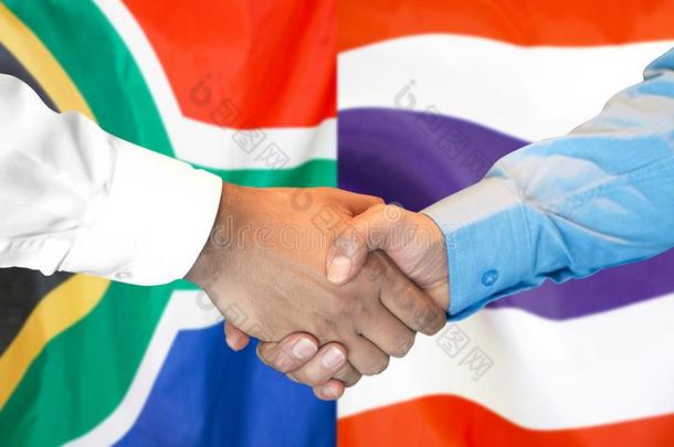 握手向南方非洲和Thail和<strong>旗背景</strong>