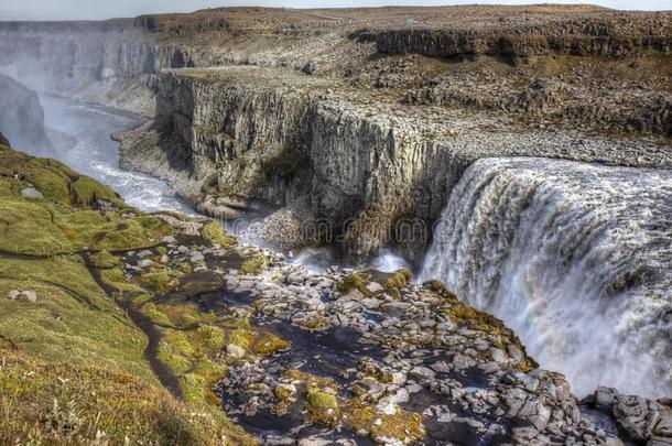 壮丽的瀑布代蒂瀑布,北方的冰岛.