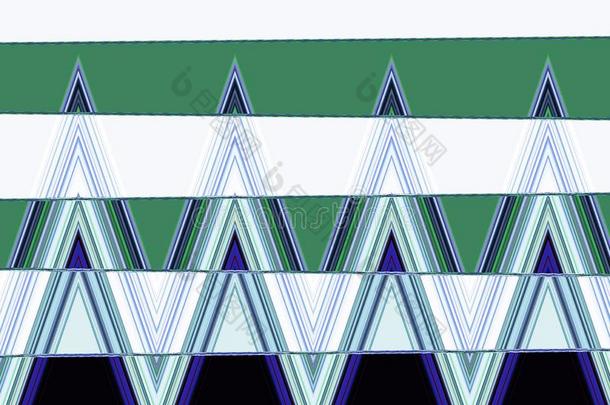 蓝色-绿色的-白色的全体工作人员抽象的和三角形
