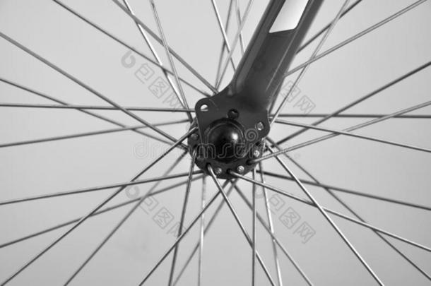 辐条关于自行车采用单色画和白色的背景