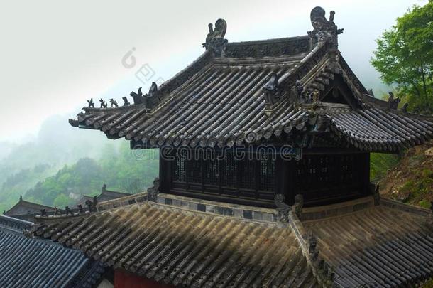 美丽的建筑学屋顶中国人庙采用武当Ch采用a