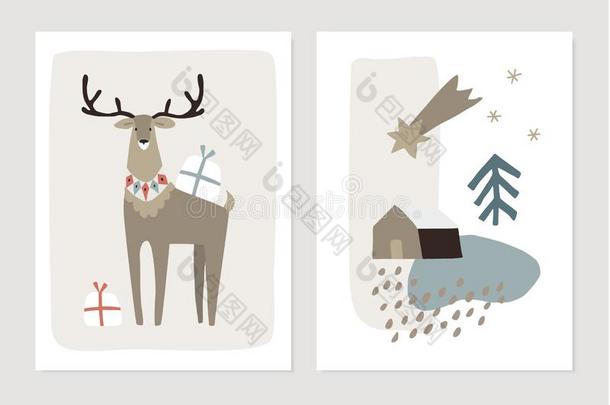 放置关于圣诞节斯堪的纳维亚的招呼卡,邀请.abstract摘要