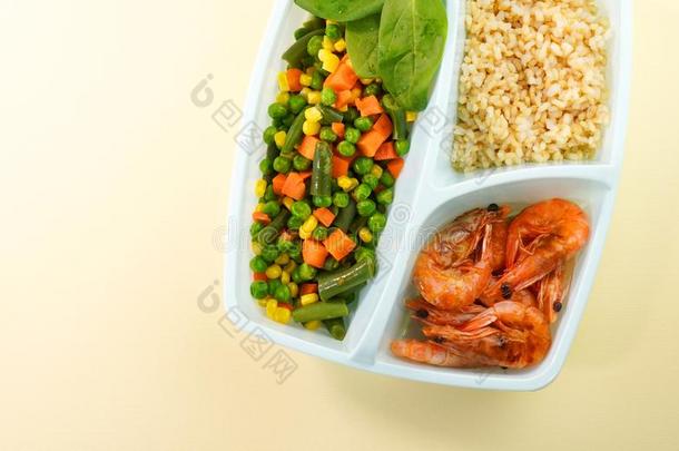 健康的食物传送采用盒背景顶看法