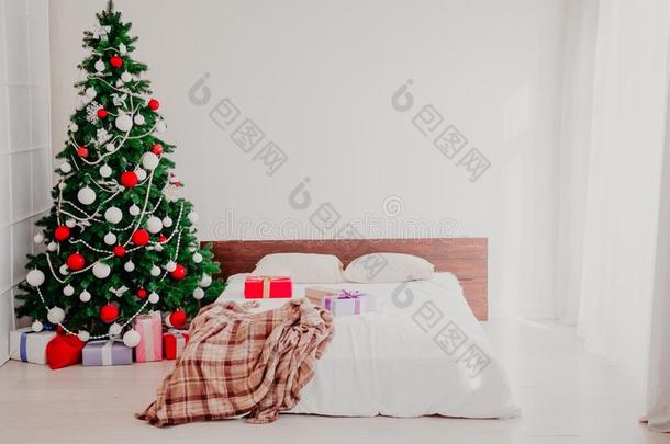 圣诞节背景卧室和一新的ye一r礼物holid一ys