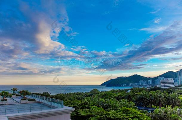 中国海南海南岛风景日落海看法