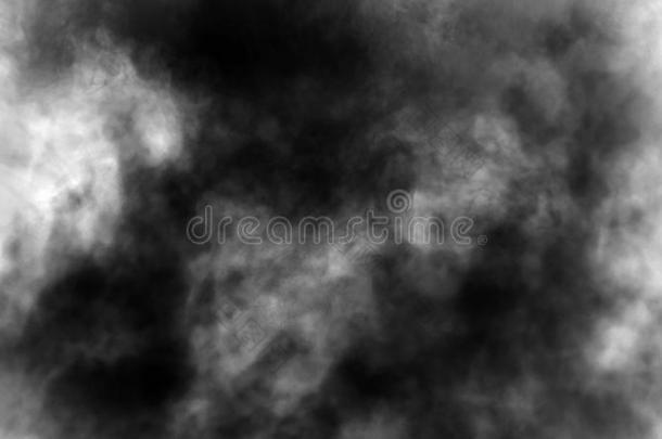 抽象的黑的烟蒸汽改变向隔离的白色的背景.