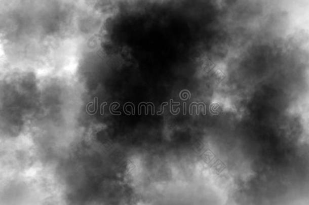 抽象的黑的烟蒸汽改变向隔离的白色的背景.
