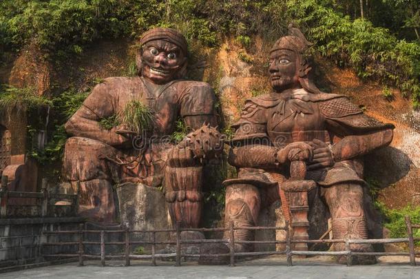 武士雕像关于土家族,中国